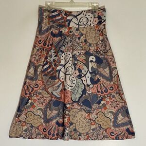 Nuggles Skirt Girls 12Y Multicolor Paisley A-Line Casual Stretch Modest No Split
